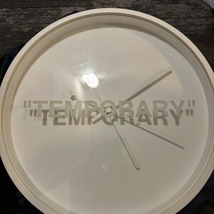 IKEA White Wall Clock with Text Design